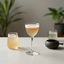 5 5 mm photo of best cocktail on a zen minimalist table with elegant houseplants in the background. highly detailed 8 k. intricate. lifelike. soft light,