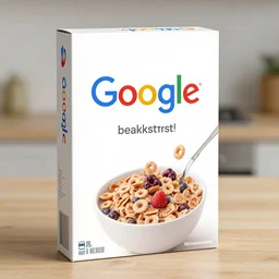 box of google brand breakfast cereal
