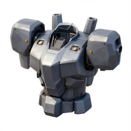 cubic heavy - armored mecha torso, white background, isometric 3 d, ultra hd