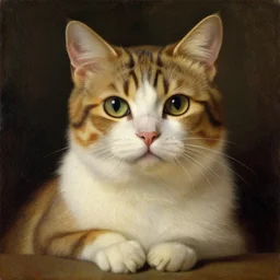 A painting of a cat, full subject, by Leonardo da Vinci, Trending on Artstation