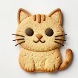 cat made out of cookie, 4k realistic photo