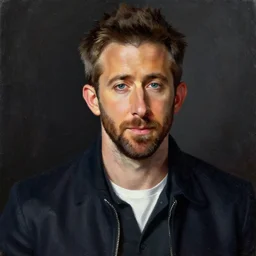 ryan reynolds in disco elysium, portrait, painting, high quality