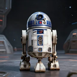 a film still from star wars of steampunk dog r 2 d 2 with a monocle on its eye, wide shot, full body, outer space, perfect symmetry, hyperdetailed 3 d, hyperrealism, hyperrealistic, cinematic, photorealistic photograph