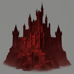 big evil castle - city rock dark shadow elves, might and magic heroes 7, dark fantasy, shadows, artstation trending, unreal engine 5, red