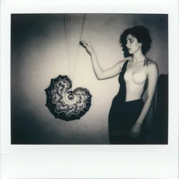 a black and white photo of a pendulum, mandelbrot, in the style of egon schiele, jenny saville, m c escher, surreal, film photography, soft lighting, fashion photography, polaroid photography