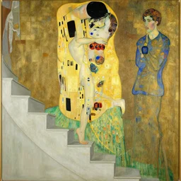 stairway to heaven, dynamic contrapposto, william - adolphe bouguereau, egon schiele, gustav klimt, alphonse mucha