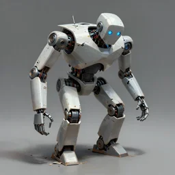 digital painting of a broken robot