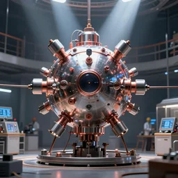 hadron antimatter vacuum reactor, photorealistic, 4 k, god rays, highly detailed,