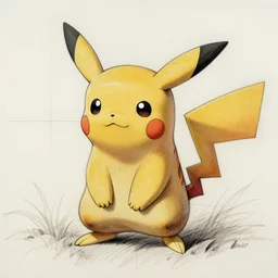 leonardo da vinci's technical sketch of a pokemon, highly detailed