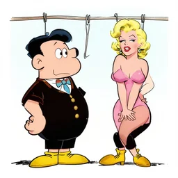 beetle bailey hanging out with marilyn monroe in the style of mort walker