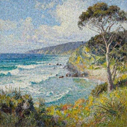 golden bay new zealand, abel tasman, colorful oil painting, trending on artstation
