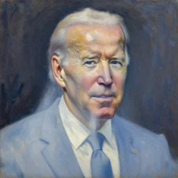 impressionist oil painting of a ghost looking like joe biden