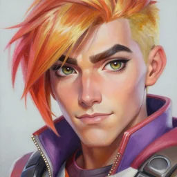 painting of tracer overwatch, 4 k, makeup, by mark arian and greg rutkowski, detailed face and eyes,