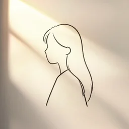 minimalism oneline drawing of girl