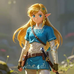 Zelda from Legend of Zelda: Breath of the Wild, digital painting, highly detailed, backlit