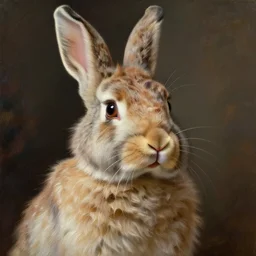 bear rabbit hybrid character portrait, painting by sargent and leyendecker and greg hildebrandt, james gurney, apollinaris vasnetsov, savrasov levitan polenov, studio ghibli style, porcelain organic tissue, detailed fur, octane rendering