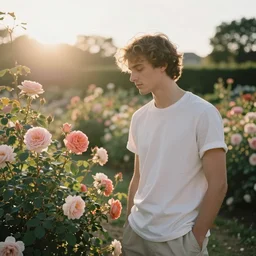 a rose garden in the morning sun by donatello