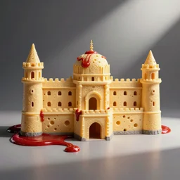 A palace made of cheese and ketchup