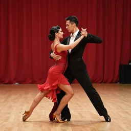 far photo dancing couples in the big red hall, borocco n - 4