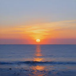 beautiful sunset over the ocean, clear sharp oil paint highly detailed ethereal, by trending on artstation