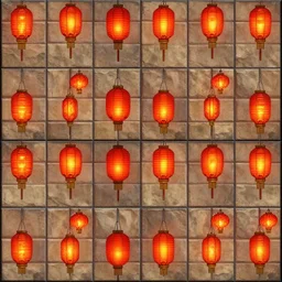 chinese lantern, tileable texture, video game asset