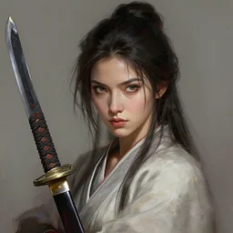 woman portrait with katana, art by greg rutkowski and artgerm and ilya kuvshinov, portrait, d & d, fantasy, highly detailed, digital painting, headshot, trending on artstation, concept art, sharp focus, illustration 8 k render