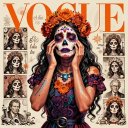 crying! android! woman, octane render, emotional, fantasy, manga, concept art, pose, photorealistic, cover shot, intricate detailed environment. vogue, ( ( ( el dia los muertos ) ) ), 8 k, hd. by terry o'neill and artgerm and wlop and loish and rutkowski and mucha