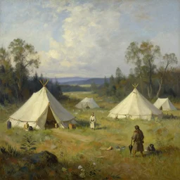 tribal ground, tribal tent,, warhammer, beksinski, edward hopper art