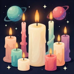 candles in the universe, colorfully, detailed illustration, digital art, overdetailed art, concept art, Sylvain Sarrailh, Greg Rutkowski, trending on artstation