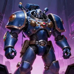 a cyberpunk giant, menacing, warhammer, anime art, highly detailed