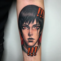 tattoo by jeff koons and!!!!!! junji ito!!!!!! face, studio setting