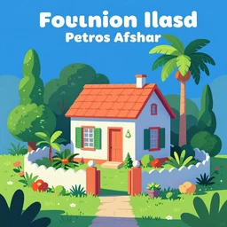 a typical house in a creole garden from reunion island concept art by petros afshar, victor mosquera, kurzgesagt style. colourful 2 d cartoon, matte background, luminescent. behance contest winner