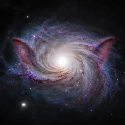 a photo on of a galaxy that looks like a troll face