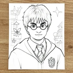 harry potter coloring page. line art.