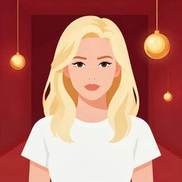 blonde laura palmer from twin peaks, in the red room with a golden orb, clean cel shaded vector art. shutterstock. behance hd by lois van baarle, artgerm, ilya kuvshinov, cedric peyravernay, boris vallejo, alphonse mucha, by jeremy mann, by lecouffe deharme, illustration, black cream and red gradient colours