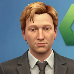 detailed close up vitalik buterin in the sims 4