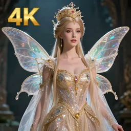 photo of a very beautiful!! fairy queen with ornate sparkling robes, highly detailed, 4 k, hdr, smooth, sharp focus, high resolution, award - winning photo