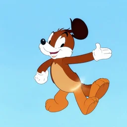 a hanna barbera cartoon drawing of miles tails prower flying in the air