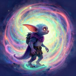 side profile, male gremlin! rogue, gloomhaven, luminescent, colorful swirly magic ripples, dreamy colors, by greg manchess, huang guangjian, gil elvgren, sachin teng, greg rutkowski, jesper ejsing, ilya kuvshinov