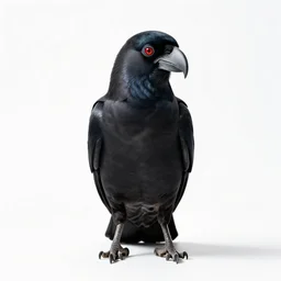 black cockatoo, professional studio photo, full body, isolated on a pure white background, centered, entire subject in frame, sharp focus, soft studio lighting