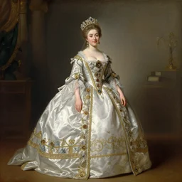 an neoclassical portrait of a beautiful russian grand duchess in a luxurious gown, fancy, circa 1 8 3 4, oil on canvas, highly detailed, 8 k,