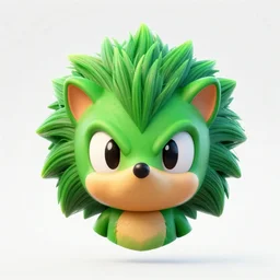 behance hd, 3 d head of green hedgehog, cgsociety, symmetrical logo, the