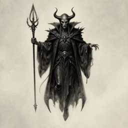 A drawing of an evil floating lich.