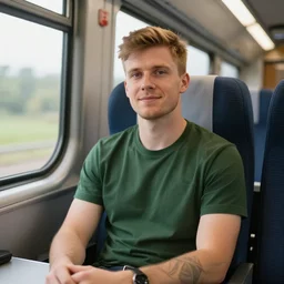 an irish guy on a train in europe