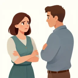 illustration of sicilian woman angry at her husband