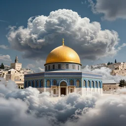 hidden imagery incredible digital art optical illusion, superb detailed clouds shaped like the second temple in jerusalem, awe inspiring, masterpiece surrealism
