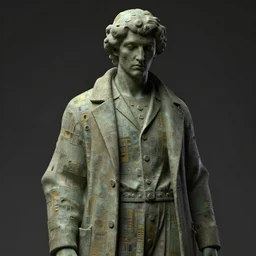 a portrait of a stoic statue wearing clothes, aesthetic, naturel, hyper detailed, digital sculpture, trending in artstation, cinematic lighting, studio quality, smooth render, unreal engine 5 rendered, octane rendered, art style by klimt and nixeu and ian sprigger and wlop and krenz cushart