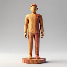 wooden sculpture of man, wide shot, vibrant color details, zbrush, hyper realistic, golden ratio, macro lens, unreal engine, octane render, symmetri