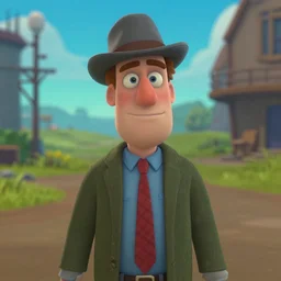 Michael Scott in a hat in time game, in-game screenshot, 4k HD