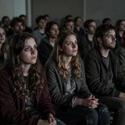 scenes were replaying we saw ourselves now as we never had seen portrayal of the trauma and degeneration the sorrows we suffered and never were free hyperdetailed photorealism